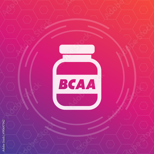 bcaa, amino, sport nutrition vector icon