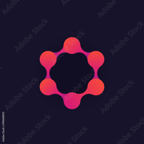 molecule vector logo, science and technology concept