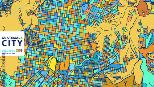 Guatemala City Colorful Vector Artmap