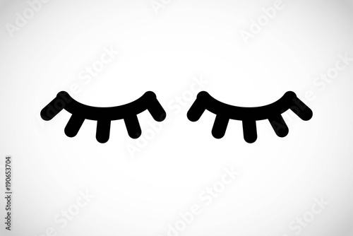 Eyelashes simple icon vector