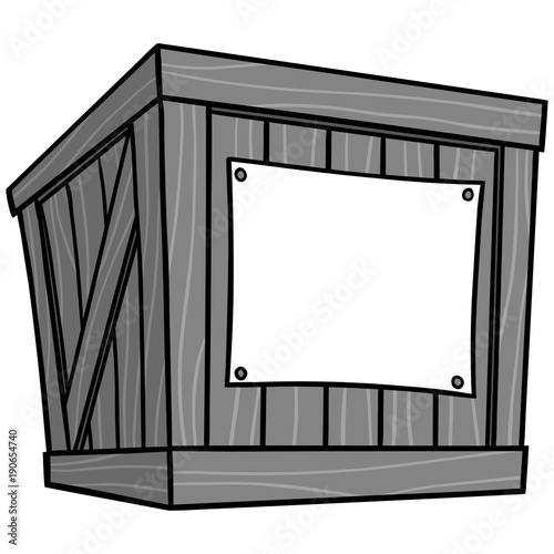 Crate Cartoon Illustration - A vector cartoon illustration of a warehouse Crate.