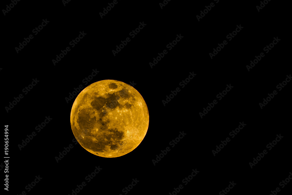 Obraz premium he big full moon float in the sky. super blue blood moon, January 2018 lunar eclipse