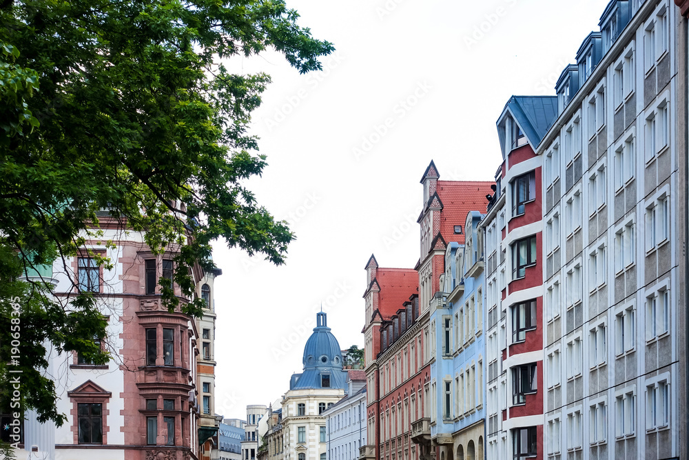 Fototapeta premium street view of downtown Leipzig, Germany