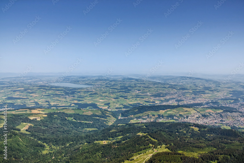 View from the mountain Pilatus at Lucerne, Switzerland, with copyspace