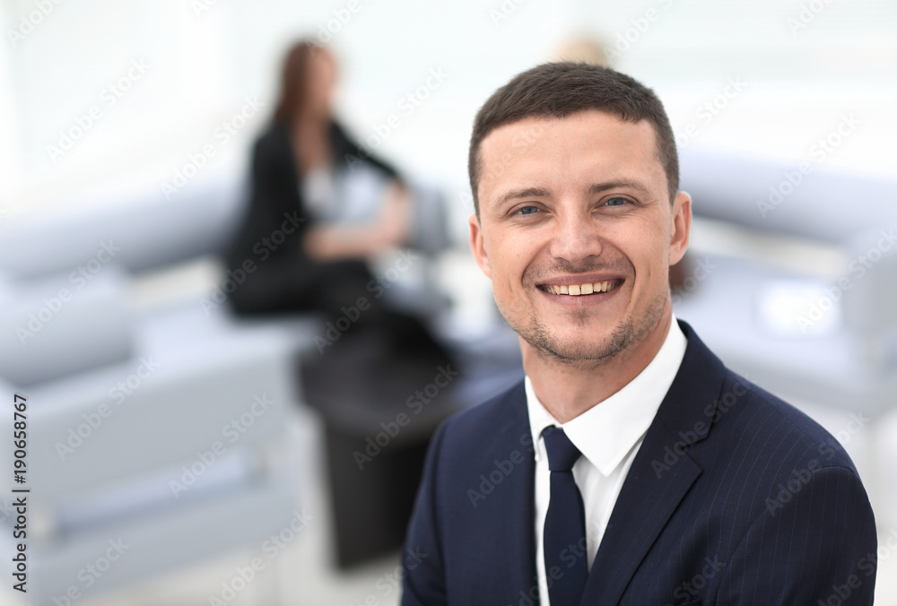 successful businessman on blurred background office successful businessman on blurred background office