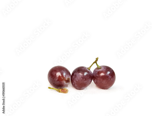 grape red  berries isolated in white background