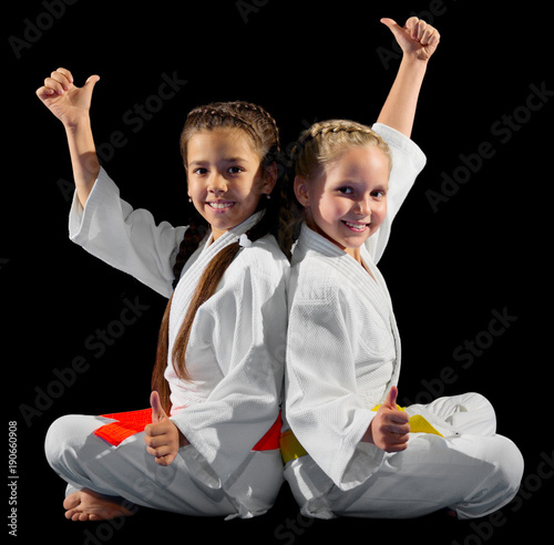 Little girls martial arts fighters
