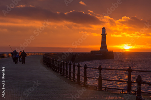 Roker pier, sunderland at sunrise