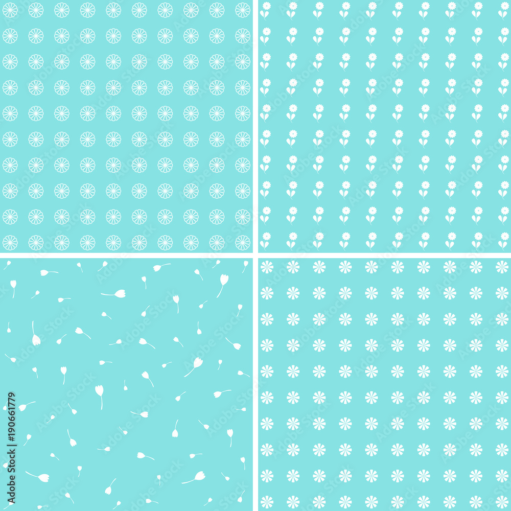Set of floral abstract patterns Set of floral abstract patterns