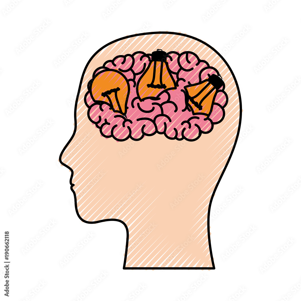 human head face brain science mind intelligence vector illustration human head face brain science mind intelligence vector illustration