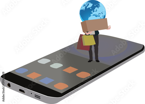 cellulare mobile app. applicazione acquisti