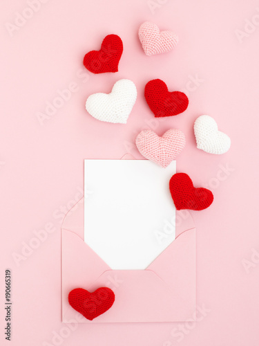 Greeting card & envelope with spreading hearts