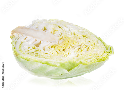 green cabbage isolated on white background. © supia