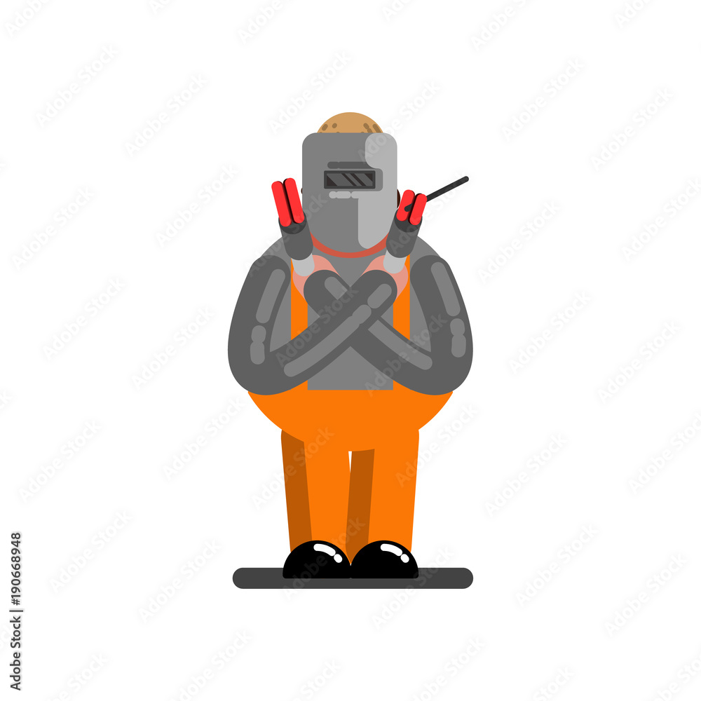 Obraz premium Big welder with hands cross