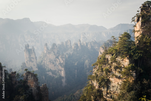 Avatar mountains in chinese national park Zhangjiajie