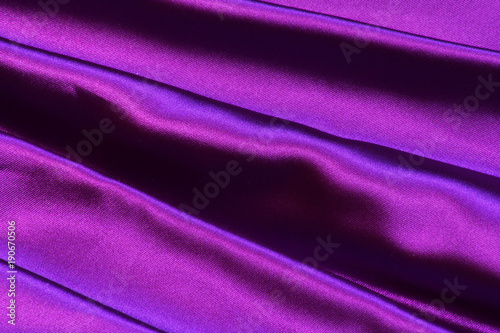 Fototapeta Beautiful closeup of gathered stripes of ultra violet purple bridesmaid gown pro