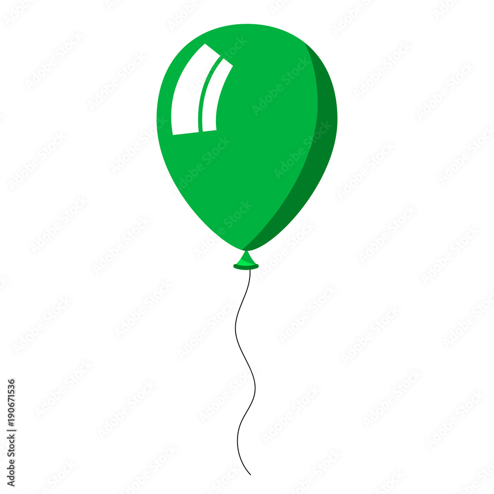 Green balloon on white background Green balloon on white background