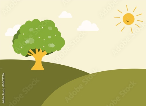 Day and Night flat illustration