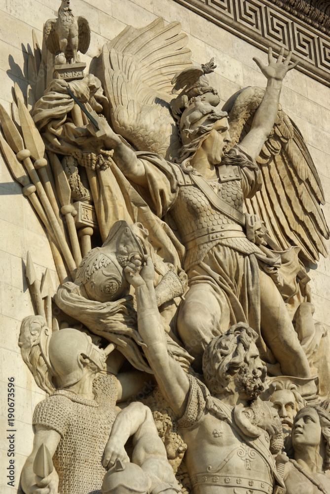 Sculpture de l'arc de triomphe de l'Etoile de Paris, France Sculpture de l'arc de triomphe de l'Etoile de Paris, France
