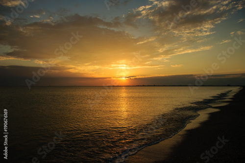 sunset over the sea, dawn, sunset on the beach of the Sea