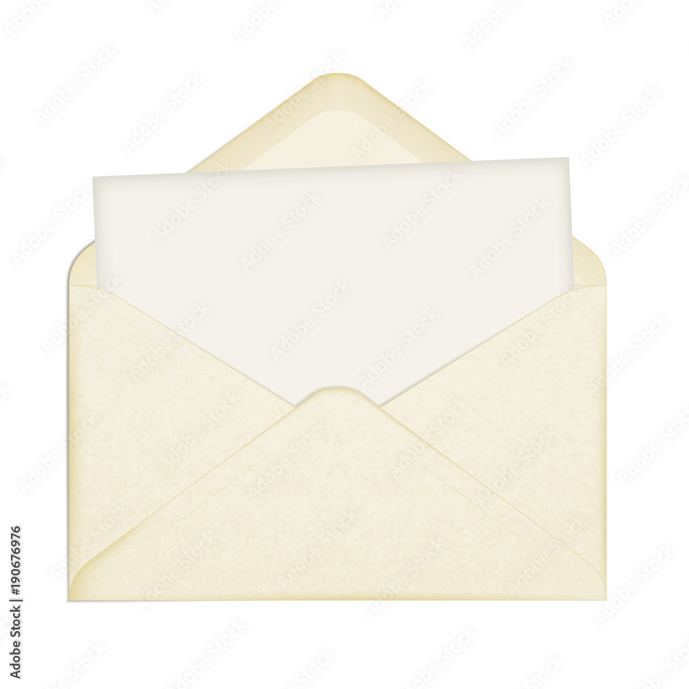 vector old open envelope. a clean white sheet of paper. isolated on white background vector old open envelope. a clean white sheet of paper. isolated on white background