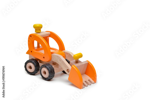 Wooden toy tractor
