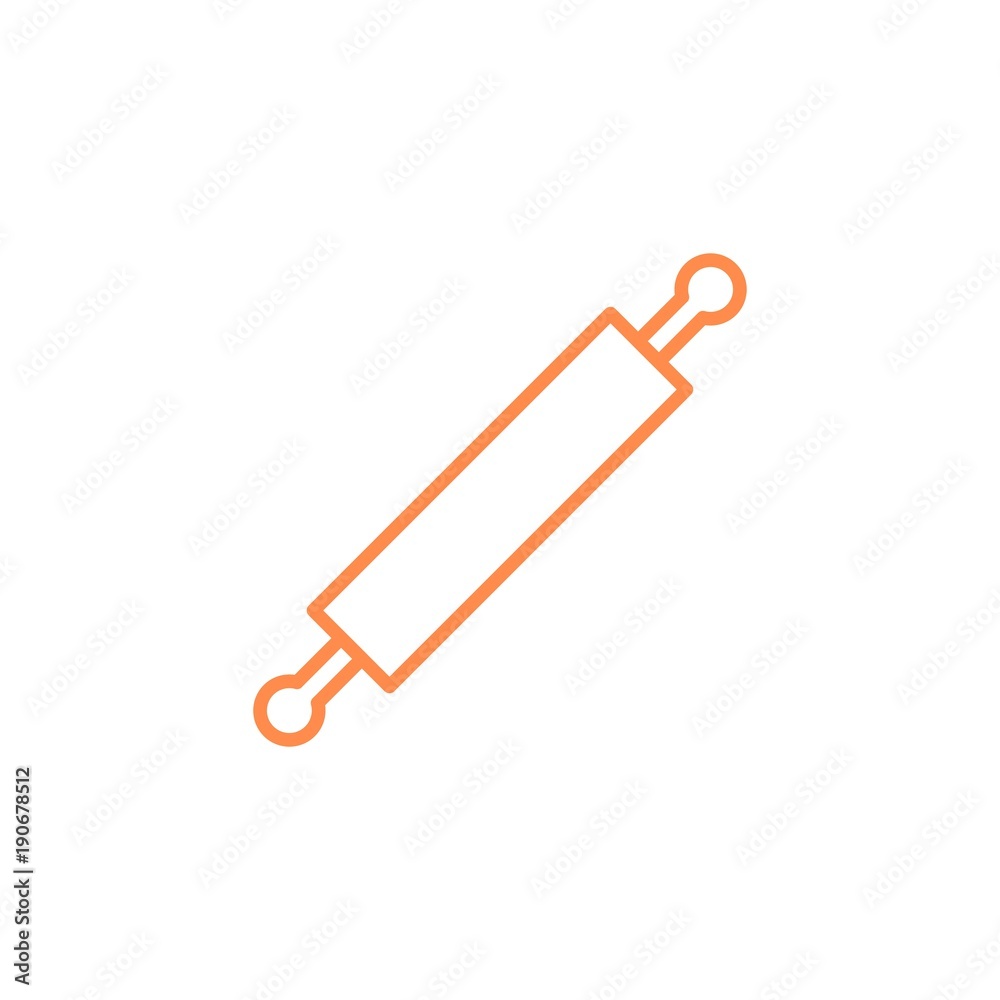 Dough Rolling Pin icon. Kitchen appliances for cooking Illustration. Simple thin line style symbol.