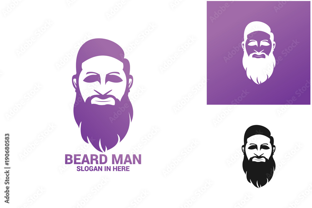 Beard Man Logo Template Design Vector, Emblem, Design Concept, Creative Symbol, Icon