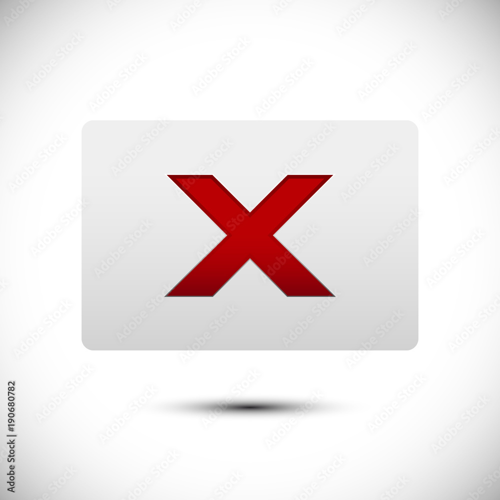 Obraz premium Close rectangle button icon delete remove vector sign illustration