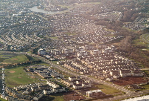 Aerial view of Sterling, Virginia, a suburb of Washington D C.