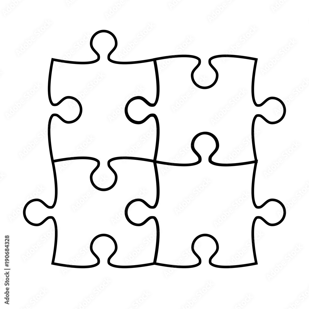 Puzzle icon silhouette on white, stock vector illustration Puzzle icon silhouette on white, stock vector illustration