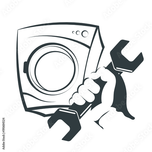 Washing machine repair silhouette