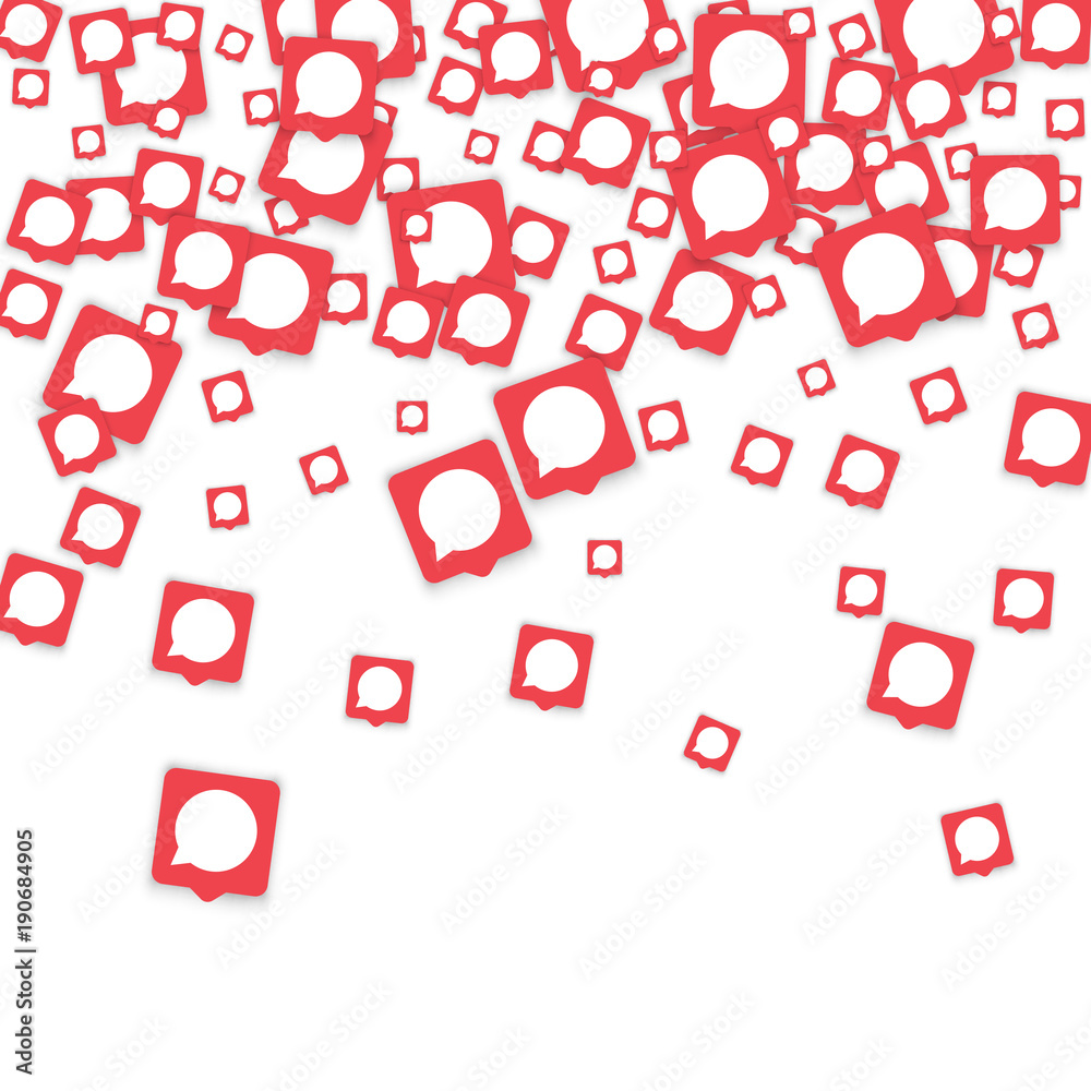 Social media background with chat notification bubbles in icons. Social media background with chat notification bubbles in icons.