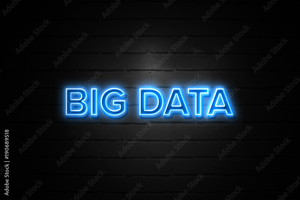 Big Data neon Sign on brickwall Big Data neon Sign on brickwall