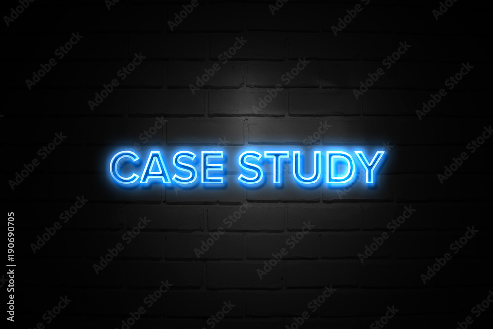 Case Study neon Sign on brickwall
