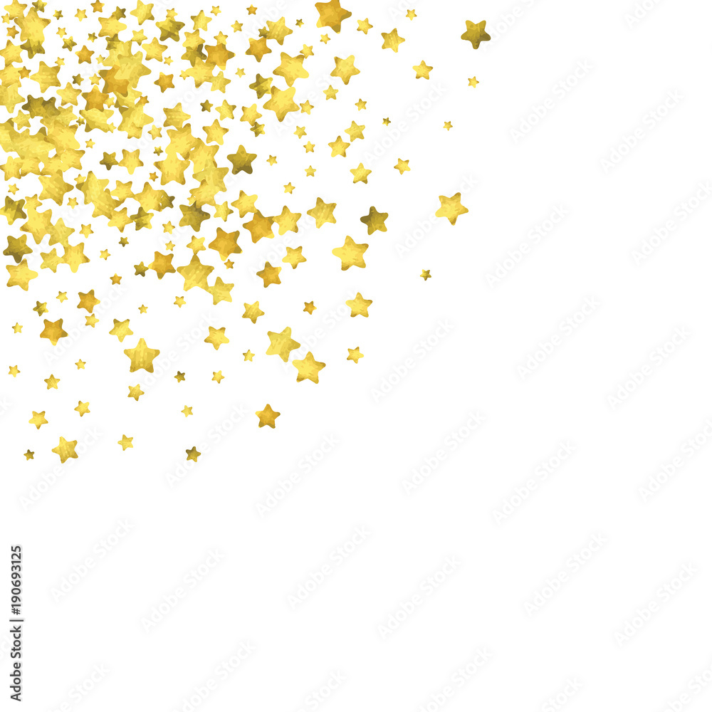 Star confetti. Gold random confetti background Star confetti. Gold random confetti background