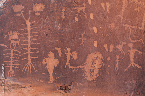 Принти на полотні Birthing Scene Petroglyphs in Moab, Utah 03