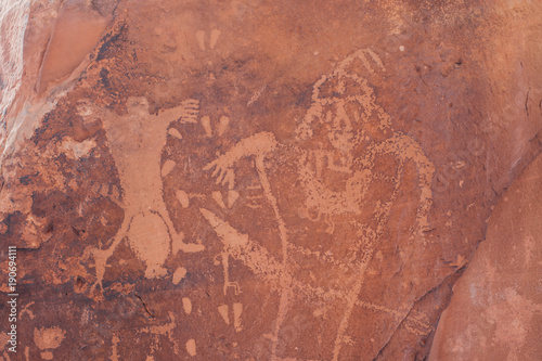 Принти на полотні Birthing Scene Petroglyphs in Moab, Utah 02