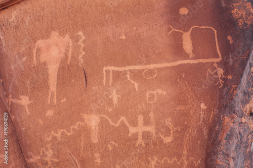 Birthing Scene Petroglyphs in Moab, Utah 01 photo