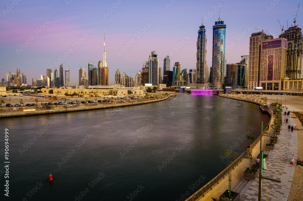 Naklejka premium Dubai downtown skyline