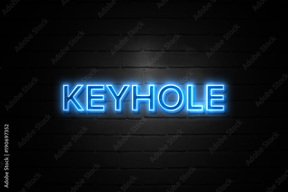 Keyhole neon Sign on brickwall Keyhole neon Sign on brickwall