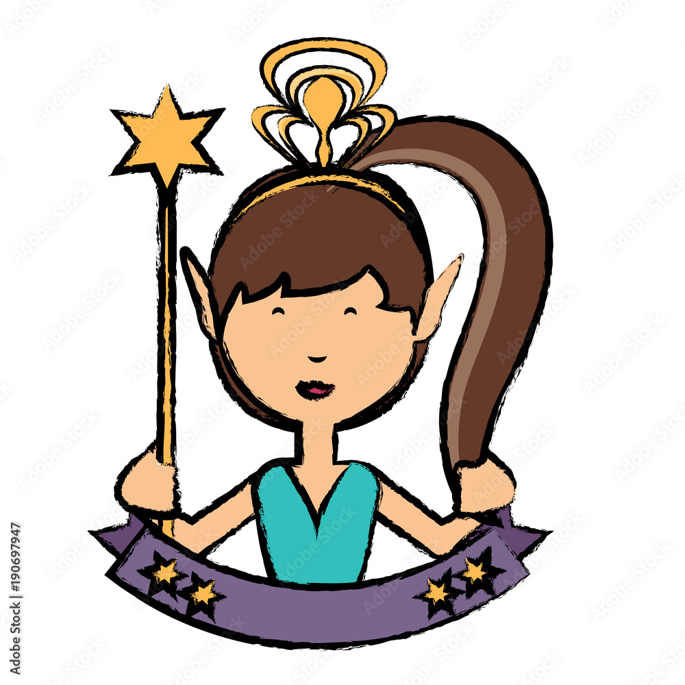 cartoon fairy girl icon