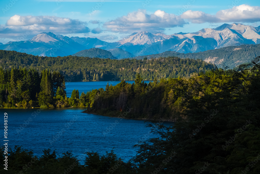Mountains and lakes of the National Park of Nahuel Huapi, town of Bariloche, Argentina Mountains and lakes of the National Park of Nahuel Huapi, town of Bariloche, Argentina