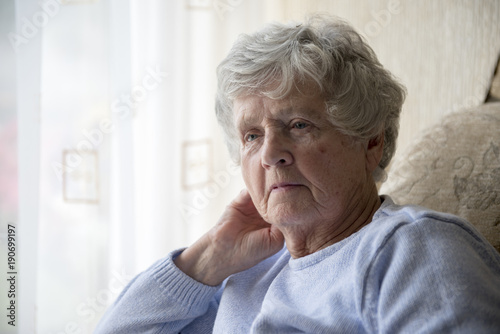 Senior woman looking upset and worried 