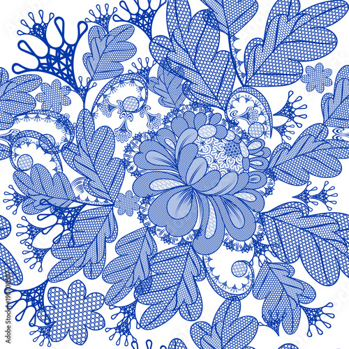 Beautiful lace pattern with filigree design. Vector ideal for fabric