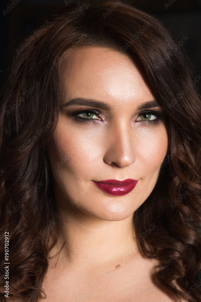 Beautiful young female model portrait in dark Beautiful young female model portrait in dark