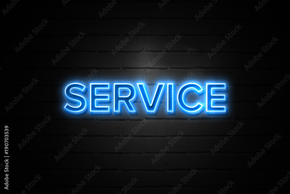 Service neon Sign on brickwall Service neon Sign on brickwall
