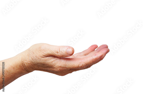 Old female hand begging isolated © weerapat1003