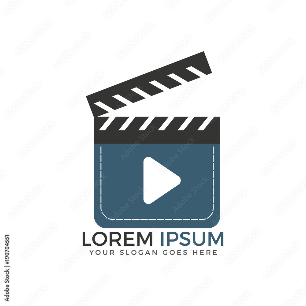 Media and movie player logo. Audio and Video music logo.