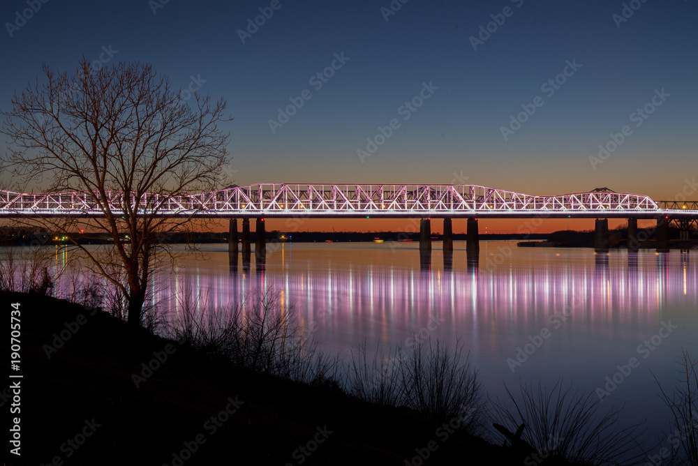 Old Man River Dazzling with Lights